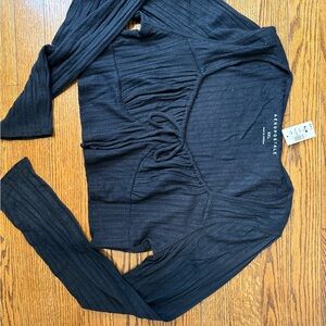 Aeropostale Navy Ribbed Knit Top